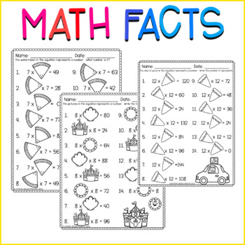 Preview of Multiplication Math Facts 2-12