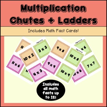 Multiplication Math Facts Chutes and Ladders - Chutes and Ladders Board ...