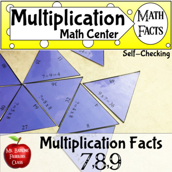 Preview of Multiplication Math Facts Puzzle for 7 , 8 , and 9s with Google Slides version