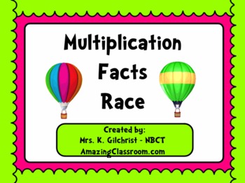 Preview of Multiplication Math Facts Race Game Promethean Flipchart Lesson