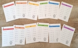 Multiplication Math Facts Reference/Progress Cards (Index 