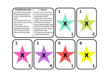 Preview of Multiplication Math Game Flashcards.