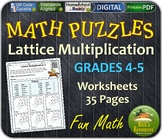 Math Puzzles Lattice Multiplication - Print and Digital Versions