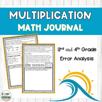 Preview of Multiplication Math Journal Error Analysis and Problem Solving