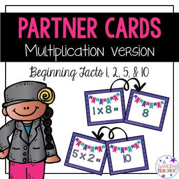 Preview of Multiplication Math Partner Cards for beginners