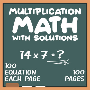 Preview of Multiplication Math Worksheets Exercises With Solutions