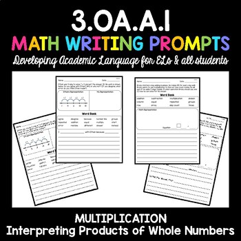 Preview of Multiplication Math Writing Prompts: 3.OA.A.1