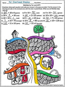 15 Multiplication Math and ART Worksheets by DianaJo s Math and More