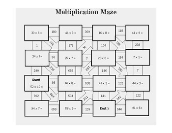 Preview of Multiplication Maze