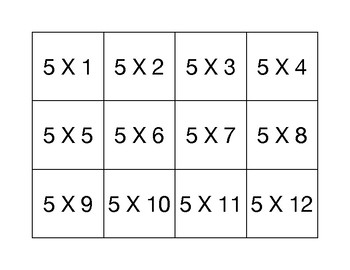 Multiplication Memory Game: 5 Times Tables by Melissa Waters | TpT