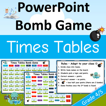 Preview of Grade 4 & 5 Times Tables Game | Bomb Game