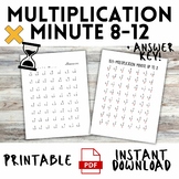 Multiplication Minute Worksheets for Eights - Twelves