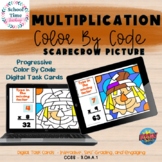Multiplication Missing Factor  Color by Code Scarecrow Boom Cards