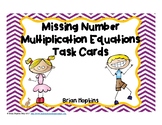 Multiplication Missing Number Equations Task Cards
