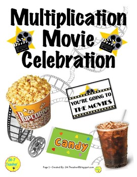 Preview of Multiplication Fact Incentive - Memorize & Increase Fluency - Movie Celebration