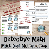 Multiplication- Multi digit- Detective Math Bundle