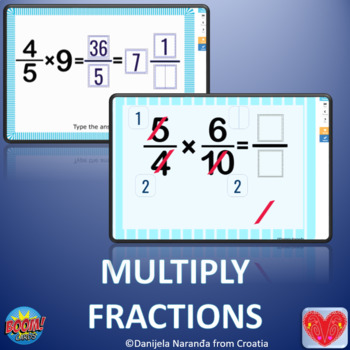Preview of Multiplication Multiply Fractions Simplifying Bundle Boom Cards