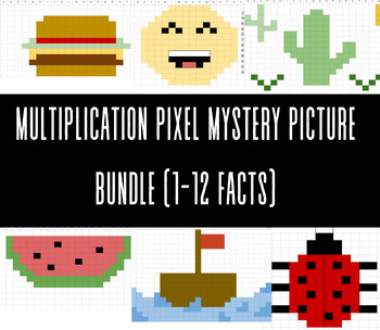 Preview of Multiplication Mystery Picture Bundle 1-12