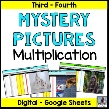 Preview of Multiplication  - Mystery Pictures Math - Google Classroom - Digital