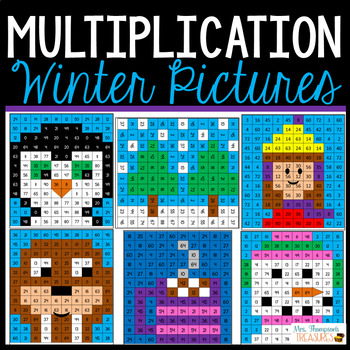 Preview of Winter Math Activities Printable Multiplication Mystery Pictures