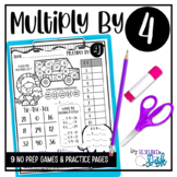 Multiplication NO PREP Worksheets Multiply by 4