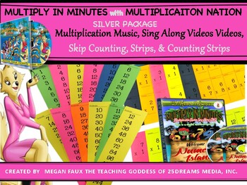Preview of Multiplication Silver Package: Music,  Videos,  Counting Strips and Flash Cards