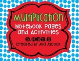 Multiplication Notebook Pages and Activities 5.NBT.5