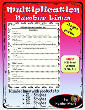 multiplication number lines by heather mears teachers pay teachers