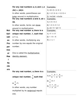 Preview of Multiplication Number Properties Foldable