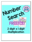 Multiplication Number Search FREEBIE- 2 digit by 1 digit
