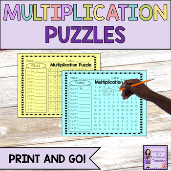 Preview of Multiplication Number Puzzles | Multiplication Practice Worksheets 