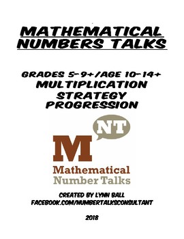Preview of Multiplication Number Talks Progression for Grades 5-9+