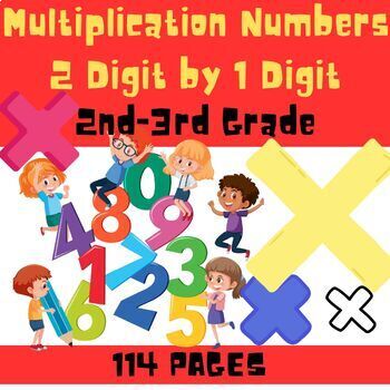 Preview of Multiplication Numbers 2 Digit by 1 Digit Worksheets for 2nd-3rd Grade