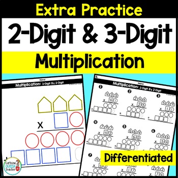 multi digit multiplication with 2 digit and 3 digit worksheets and templates