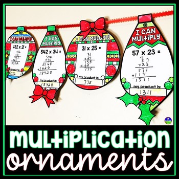 Preview of Multiplication Holiday Ornaments Christmas Math Activity