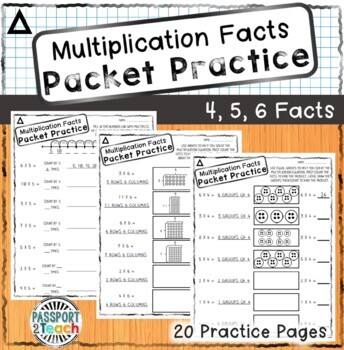 Preview of Multiplication Facts - Packet Practice - 4, 5, 6 Facts