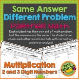 Multiplication Partner Math Activity/Same Answer - Different Problem