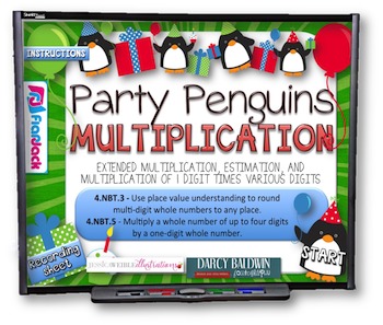 Preview of Multiplication Party Penguins PowerPoint Game