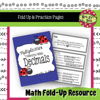 Multiplication Patterns with Decimals Fold-Up and More by ...