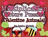 Multiplication Picture Puzzles {Valentine Animals}