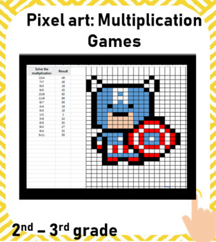 Preview of Multiplication Pixel Art | Math Games