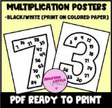 Multiplication Posters- Black and White
