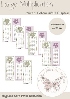 Preview of Multiplication Posters - Magnolia Soft Petal Classroom Decor Collection