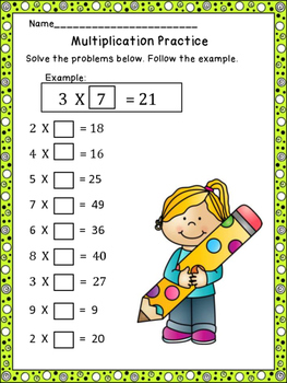 Preview of Multiplication Practice-Homework   CCSS.MATH.CONTENT.3.OA.A.1