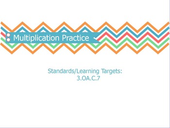 Preview of Multiplication Practice