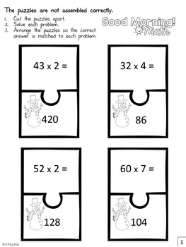 multiply a two digit number by a one digit number without