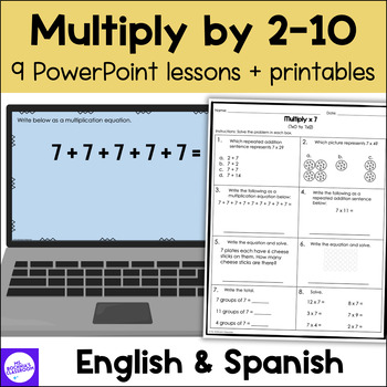 Preview of Multiplication Practice BUNDLE Multiply by 2-10 using the skip counting strategy