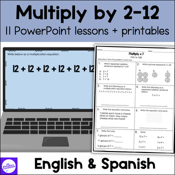 Preview of Multiplication Practice BUNDLE Multiply by 2-12 using the skip counting strategy