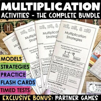 Preview of Multiplication Practice, Math Fact Fluency Games Centers | Brochures & Trifolds