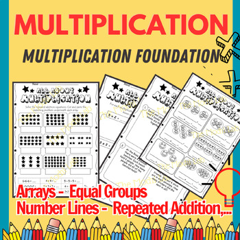 Preview of Multiplication Practice, Math Facts Fluency : Arrays, Groups, Repeated Addition